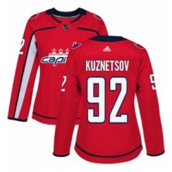 Womens Adidas Washington Capitals 92 Evgeny Kuznetsov Premier Red Home NHL Jersey 