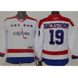 Kids Washington Capitals 19 Nicklas Backstrom White 2011 Winter Classic Vintage NHL Jerseys