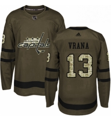 Youth Adidas Washington Capitals 13 Jakub Vrana Authentic Green Salute to Service NHL Jersey 