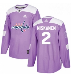 Youth Adidas Washington Capitals 2 Matt Niskanen Authentic Purple Fights Cancer Practice NHL Jersey 