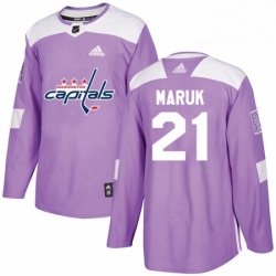 Youth Adidas Washington Capitals 21 Dennis Maruk Authentic Purple Fights Cancer Practice NHL Jersey 