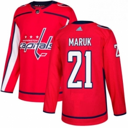 Youth Adidas Washington Capitals 21 Dennis Maruk Premier Red Home NHL Jersey 
