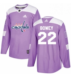 Youth Adidas Washington Capitals 22 Madison Bowey Authentic Purple Fights Cancer Practice NHL Jersey 