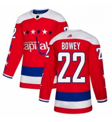 Youth Adidas Washington Capitals 22 Madison Bowey Authentic Red Alternate NHL Jersey 