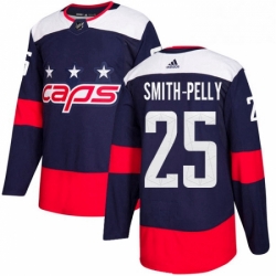 Youth Adidas Washington Capitals 25 Devante Smith Pelly Authentic Navy Blue 2018 Stadium Series NHL Jersey 