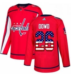 Youth Adidas Washington Capitals 26 Nic Dowd Authentic Red USA Flag Fashion NHL Jersey 