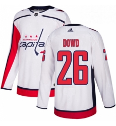 Youth Adidas Washington Capitals 26 Nic Dowd Authentic White Away NHL Jersey 