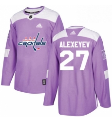 Youth Adidas Washington Capitals 27 Alexander Alexeyev Authentic Purple Fights Cancer Practice NHL Jerse