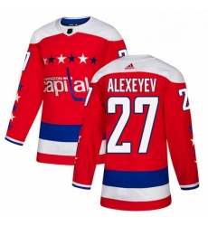 Youth Adidas Washington Capitals 27 Alexander Alexeyev Authentic Red Alternate NHL Jersey 
