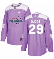 Youth Adidas Washington Capitals 29 Christian Djoos Authentic Purple Fights Cancer Practice NHL Jersey 