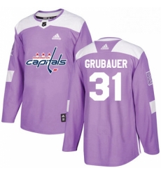 Youth Adidas Washington Capitals 31 Philipp Grubauer Authentic Purple Fights Cancer Practice NHL Jersey 