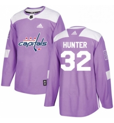 Youth Adidas Washington Capitals 32 Dale Hunter Authentic Purple Fights Cancer Practice NHL Jersey 