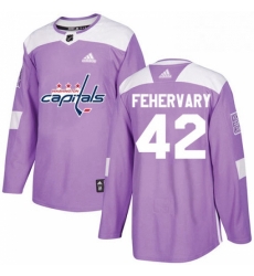 Youth Adidas Washington Capitals 42 Martin Fehervary Authentic Purple Fights Cancer Practice NHL Jerse
