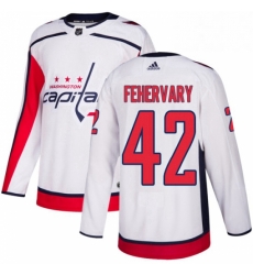 Youth Adidas Washington Capitals 42 Martin Fehervary Authentic White Away NHL Jerse