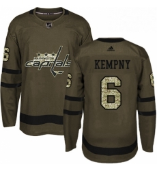 Youth Adidas Washington Capitals 6 Michal Kempny Authentic Green Salute to Service NHL Jerse