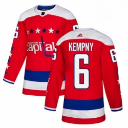 Youth Adidas Washington Capitals 6 Michal Kempny Authentic Red Alternate NHL Jersey 