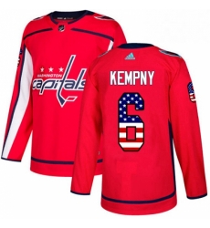 Youth Adidas Washington Capitals 6 Michal Kempny Authentic Red USA Flag Fashion NHL Jersey 
