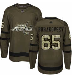 Youth Adidas Washington Capitals 65 Andre Burakovsky Authentic Green Salute to Service NHL Jersey 