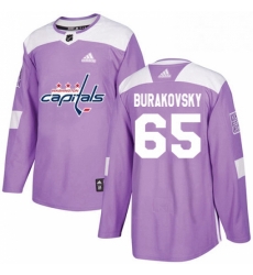 Youth Adidas Washington Capitals 65 Andre Burakovsky Authentic Purple Fights Cancer Practice NHL Jersey 
