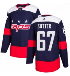 Youth Adidas Washington Capitals 67 Riley Sutter Authentic Navy Blue 2018 Stadium Series NHL Jersey 