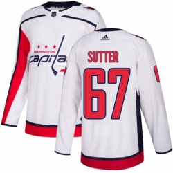 Youth Adidas Washington Capitals 67 Riley Sutter Authentic White Away NHL Jerse