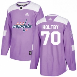 Youth Adidas Washington Capitals 70 Braden Holtby Authentic Purple Fights Cancer Practice NHL Jersey 