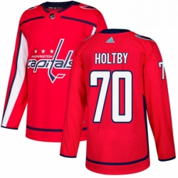 Youth Adidas Washington Capitals 70 Braden Holtby Authentic Red Home NHL Jersey 
