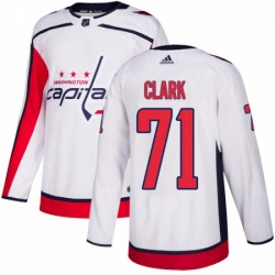 Youth Adidas Washington Capitals 71 Kody Clark Authentic White Away NHL Jerse