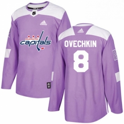 Youth Adidas Washington Capitals 8 Alex Ovechkin Authentic Purple Fights Cancer Practice NHL Jersey 