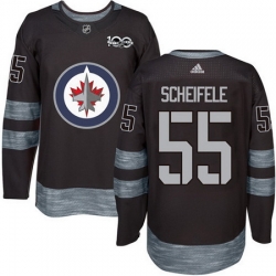 Jets #55 Mark Scheifele Black 1917 2017 100th Anniversary Stitched NHL Jersey