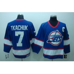 Jets #7 Keith Tkachuk Stitched Blue CCM Throwback NHL Jersey