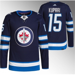 Men Winnipeg Jets 15 Rasmus Kupari Navy Stitched Jersey