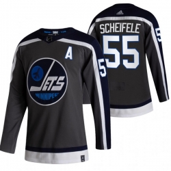 Men Winnipeg Jets 55 Mark Scheifele Black Adidas 2020 21 Reverse Retro Alternate NHL Jersey