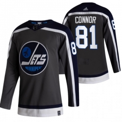 Men Winnipeg Jets 81 Kyle Connor Black Adidas 2020 21 Reverse Retro Alternate NHL Jersey