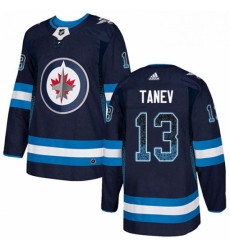 Mens Adidas Winnipeg Jets 13 Brandon Tanev Authentic Navy Blue Drift Fashion NHL Jersey 