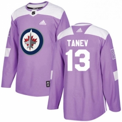 Mens Adidas Winnipeg Jets 13 Brandon Tanev Authentic Purple Fights Cancer Practice NHL Jersey 