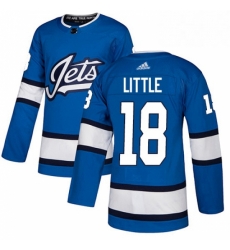 Mens Adidas Winnipeg Jets 18 Bryan Little Authentic Blue Alternate NHL Jersey 