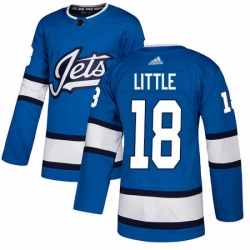 Mens Adidas Winnipeg Jets 18 Bryan Little Authentic Blue Alternate NHL Jersey 