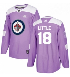 Mens Adidas Winnipeg Jets 18 Bryan Little Authentic Purple Fights Cancer Practice NHL Jersey 