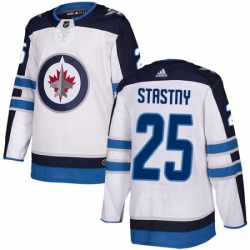 Mens Adidas Winnipeg Jets 25 Paul Stastny Authentic White Away NHL Jerse