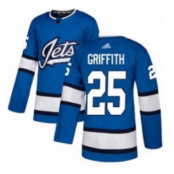 Mens Adidas Winnipeg Jets 25 Seth Griffith Authentic Blue Alternate NHL Jersey 