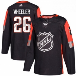 Mens Adidas Winnipeg Jets 26 Blake Wheeler Authentic Black 2018 All Star Central Division NHL Jersey 