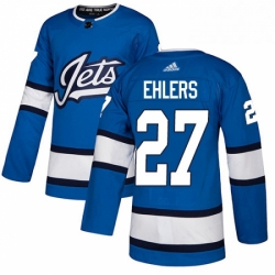 Mens Adidas Winnipeg Jets 27 Nikolaj Ehlers Authentic Blue Alternate NHL Jersey 