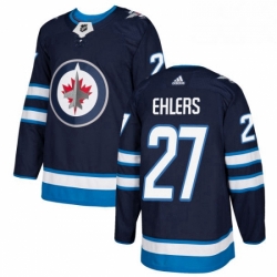 Mens Adidas Winnipeg Jets 27 Nikolaj Ehlers Premier Navy Blue Home NHL Jersey 