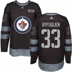 Mens Adidas Winnipeg Jets 33 Dustin Byfuglien Premier Black 1917 2017 100th Anniversary NHL Jersey 
