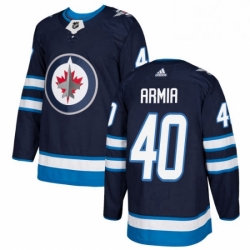 Mens Adidas Winnipeg Jets 40 Joel Armia Authentic Navy Blue Home NHL Jersey 
