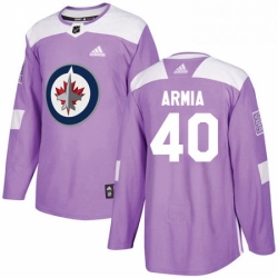 Mens Adidas Winnipeg Jets 40 Joel Armia Authentic Purple Fights Cancer Practice NHL Jersey 
