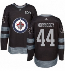 Mens Adidas Winnipeg Jets 44 Josh Morrissey Authentic Black 1917 2017 100th Anniversary NHL Jersey 