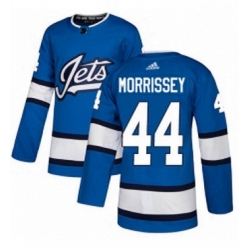 Mens Adidas Winnipeg Jets 44 Josh Morrissey Authentic Blue Alternate NHL Jersey 
