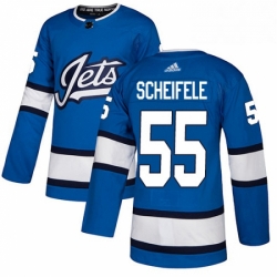 Mens Adidas Winnipeg Jets 55 Mark Scheifele Authentic Blue Alternate NHL Jersey 